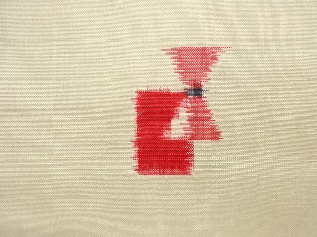 アンティーク　抽象模様織り出し銘仙着物